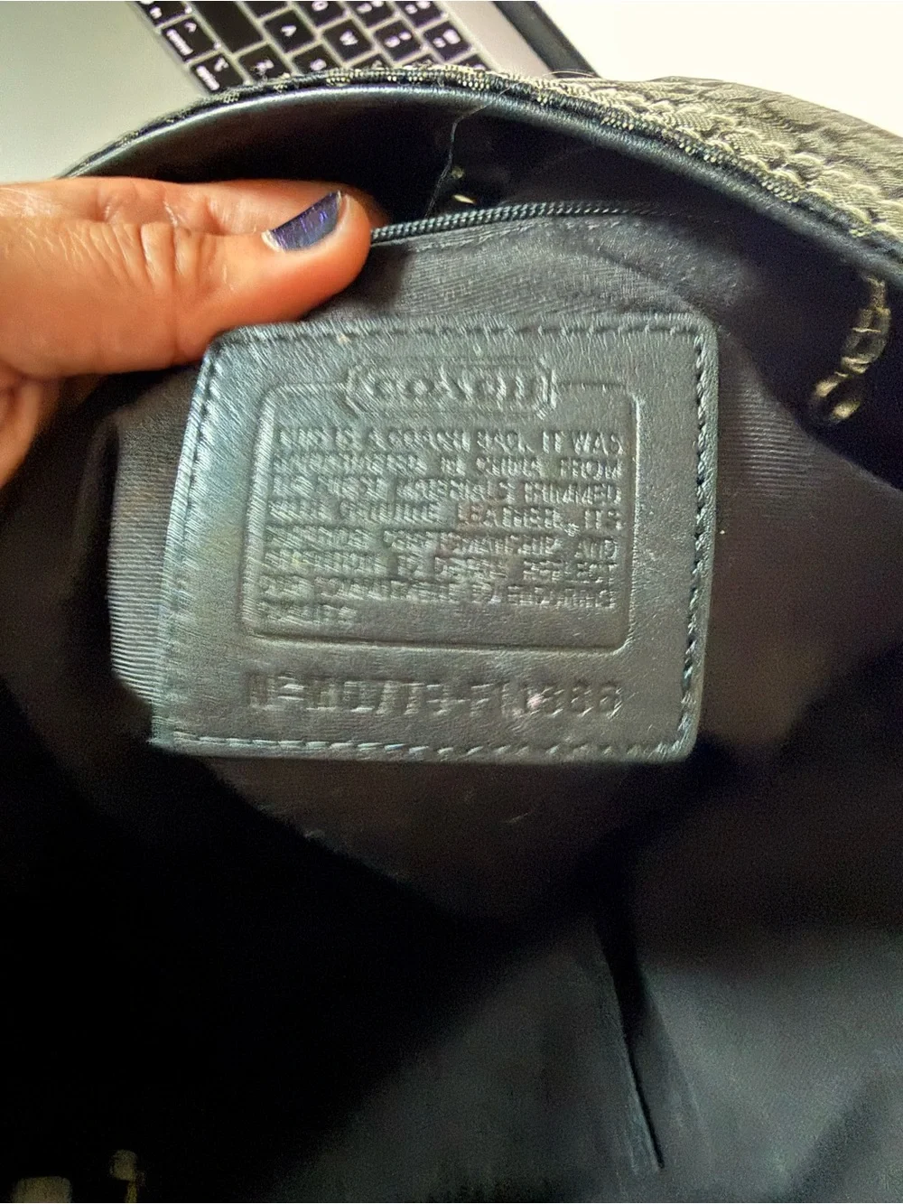 COACH Black Signature Canvas & Leather Hobo Bag
